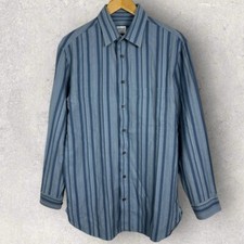Camisa masculina Armani listrada azul com colarinho e botões tamanho grande gola 16 manga 41 comprar usado  Enviando para Brazil
