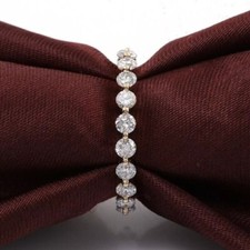 Pulseira de prata 925 presente de Natal meia eternidade diamante criado em laboratório corte redondo 2 quilates comprar usado  Enviando para Brazil