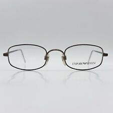 Óculos Emporio Armani Masculino Feminino Angular Marrom Metálico "9 1149 Logotipo Novo comprar usado  Enviando para Brazil