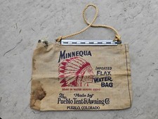 Bolsa de água de linho vintage MINNEQUA feita por barraca Pueblo e toldo Colorado comprar usado  Enviando para Brazil