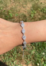 Usado, Pulseira de tênis feminina halo corte pera 8 quilates diamante simulado folheada a ouro branco 14k comprar usado Usado, Pulseira de tênis feminina halo corte pera 8 quilates diamante simulado folheada a ouro branco 14k comprar usado  Enviando para Brazil