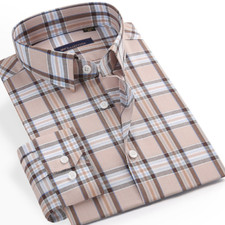 Camisa xadrez masculina xadrez manga longa viagem 100% algodão comprar usado  Enviando para Brazil