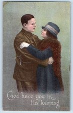 Cartão postal antigo c1910's US Army Soldier Romance God Have You In His Keeping WWI comprar usado  Enviando para Brazil