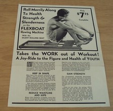 Usado, Folheto 1931 Health ADVERTISING~"FLEXBOAT REMO MÁQUINA"~Risque LADY~ comprar usado  Enviando para Brazil