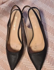 Slingback pumpsschwarz leder gebraucht kaufen  Eriskirch