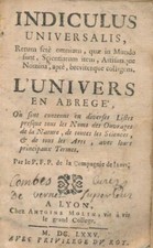 Indiculus universalis rerum d'occasion  Rodez