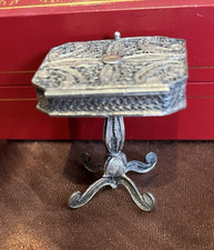 MINIATURA PRATA FILIGRANA BUGIGANGA MESA ORNAMENTADA CAIXA ABRE comprar usado  Enviando para Brazil