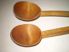 Juego de 2 utensilios de cocina grandes de madera primitiva - Colección de cucharas de cocina antiguas segunda mano  Embacar hacia Mexico