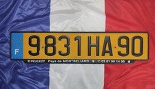 Francja Francuska tablica rejestracyjna - Territoire de Belfort (Belfort) logo PEUGEOT, używany na sprzedaż  PL