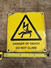 Enamel vintage danger for sale  DONCASTER