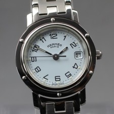 [Perto de Estado Perfeito] Relógio Feminino Vintage HERMES Clipper CL4.210 24mm Mostrador Branco Data Qz comprar usado  Enviando para Brazil