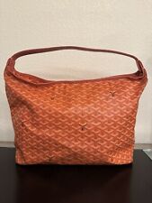 Autêntica bolsa de ombro de couro GOYARD Fidji laranja revestida de lona, usado comprar usado  Enviando para Brazil