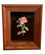 Quadro vintage emoldurado 3D com haste rosa flor quadro parede decoração arte retrô comprar usado  Enviando para Brazil
