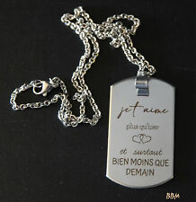 Pendentif inox gravé d'occasion  Forges-les-Eaux