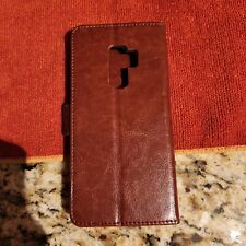 Usado, Funda billetera de cuero para teléfono Galaxy S9+ (marrón) con bolsillo porta tarjeta de crédito segunda mano  Embacar hacia Argentina