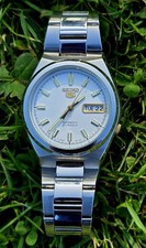 Seiko 5 mostrador branco 7s26-03b0 automático 21 joias 37mm relógio masculino feito no Japão comprar usado  Enviando para Brazil