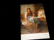Cartão postal antigo, PINTURA MÃE DA FELICIDADE: DEFREGGER,Itália para Providência, RI, usado comprar usado  Enviando para Brazil