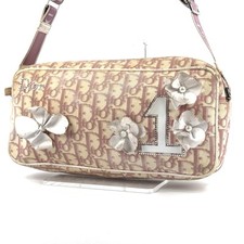 Bolsa de ombro DIOR rosa trotter lona branca flor autêntica comprar usado  Enviando para Brazil