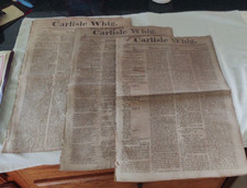 3 RAROS jornais com mais de 200 anos, Carlisle PA Whig 1821-22 índios eleitorais comprar usado  Enviando para Brazil