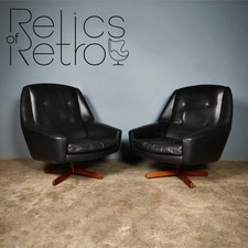 Black leather swivel for sale  CAMBRIDGE