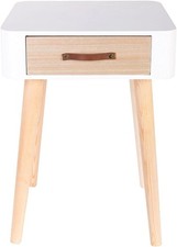 Stolik nocny z 1 szufladą, biały, 37x37x48 cm na sprzedaż  PL