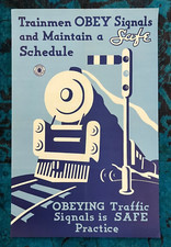 Póster de seguridad original Keystone coche club tren hombres señales de tráfico ferrocarril segunda mano  Embacar hacia Mexico