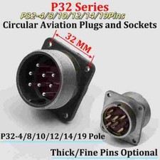 Plugue e soquete de aviação redondo P32 pino grosso/fino P32-4/8/10/12/14/19 pinos, usado comprar usado  Enviando para Brazil
