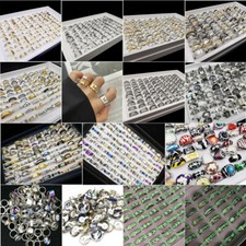 Wholesale 1-100pcs Fashion Stainless Steel Rings Variety of Styles for Men Women, usado comprar usado  Enviando para Brazil