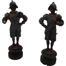 Pair spelter knight for sale  UK