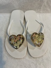 Sandálias em forma de coração flocos de ouro, prata e cobre!! Chinelos brilhantes comprar usado  Enviando para Brazil