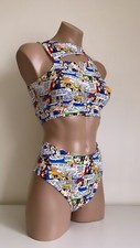 Maquiagem💥 Conjunto de dança com estampa de quadrinhos pole-wear crop top recortes e parte inferior polewear comprar usado  Enviando para Brazil