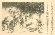 Cartão postal húngaro da Primeira Guerra Mundial cartão de batalha 18 esquadrões de esqui húngaros expulsando russos, usado comprar usado  Enviando para Brazil