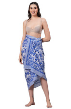 Usado, Biquíni feminino Pareo algodão azul floral bloco estampado capas natação sarongue longo comprar usado  Enviando para Brazil