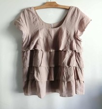 Blouse beige coton d'occasion  Bourg-de-Thizy