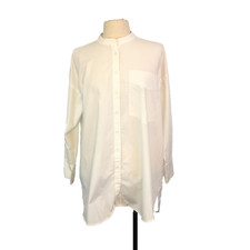 Blusa Worthington Feminina Gola Mandarim Branca Oversized, Camisa, Túnica Tamanho Grande comprar usado  Enviando para Brazil