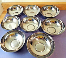 8 TIGELAS DE ARROZ de aço inoxidável estilo asiático prato de sopa comida 5-1/4", usado comprar usado  Enviando para Brazil