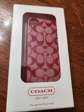Autêntica capa COACH vermelha/vermelha logotipo assinatura iPhone 4/4S, usado comprar usado  Enviando para Brazil