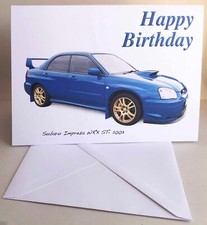 Subaru Impreza WRX Sti 2003 - 5x7 polegadas B'day, aniversário, aposentadoria ou cartão em branco comprar usado  Enviando para Brazil