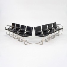 Conjunto de oito cadeiras Mies van der Rohe Knoll de aço inoxidável barra plana Brno década de 1960 comprar usado  Enviando para Brazil