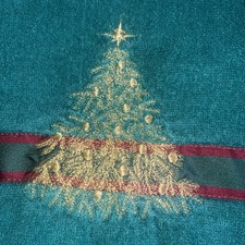 Toalha de banho bordada vintage Saturday Knight Ltd árvore de Natal ~ Feita nos EUA, usado comprar usado  Enviando para Brazil