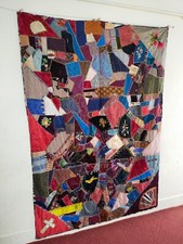 vintage linda colcha louca mão veludo patchwork mão acolchoada item983 comprar usado  Enviando para Brazil