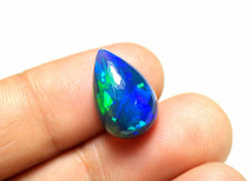 Cabochão natural preto etíope opala forma de pera pedra preciosa solta 11x17x7 mm comprar usado  Enviando para Brazil