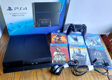 Pacote de console Sony Playstation 4 - 1TB. Leads. Jet Black + jogos. CUH-1216B comprar usado  Enviando para Brazil