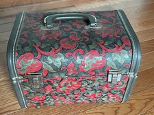Caixa de costura vintage acordeão dobrável madeira caddy flores pintadas comprar usado  Enviando para Brazil