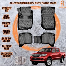 Usado, Forros de tapetes de carro moldados em 3D para Toyota Hilux 2011-2015 todas as estações resistente comprar usado  Enviando para Brazil