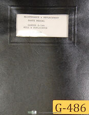 Usado, Gorton 0-16-A, Moinho e Duplicador Máquina, Manutenção e Peças Manual 1954 comprar usado  Enviando para Brazil