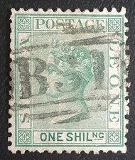 Usado, Selo de um xelim de Serra Leoa de 1872. Marca d'água lateral. Bom, usado. SG10. comprar usado  Enviando para Brazil