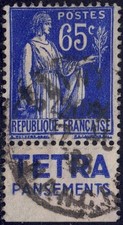 Bande publicitaire TETRA - Publicitimbre oblitéré Paix n°365 comprar usado  Enviando para Brazil