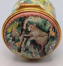 Caixa de pílulas vintage Halycon Days England floresta tropical jaguar selva bugiganga 2"X2"  comprar usado  Enviando para Brazil
