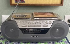 Sony CFD-S05 Boombox CD AM/FM Rádio Leitor de Cassete Cabo de Alimentação Tudo Funciona Ótimo comprar usado  Enviando para Brazil